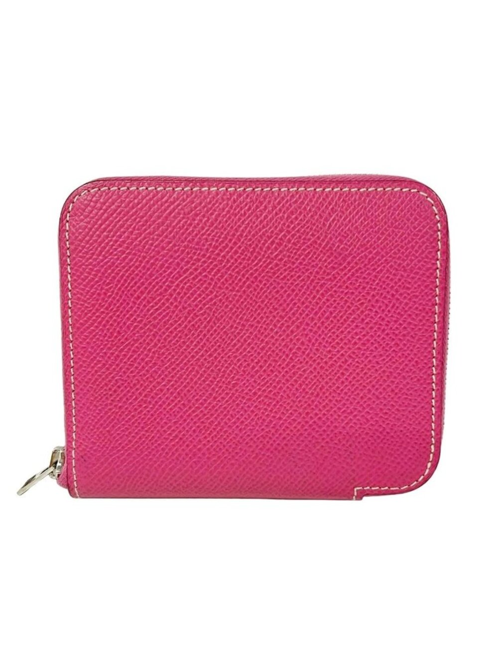 Hermes Coin Purse Azap Compact Silk'in Rose Tyrian Zip Around